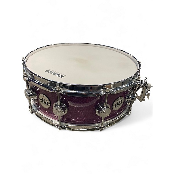 Used DW 5X14 Collector's Series Snare PURPLE SPARKLE Drum