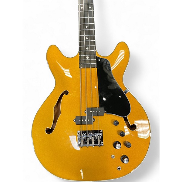 Used Eastwood hooky Gold Electric Bass Guitar