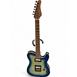 Used Schecter Guitar Research Diamond Series PT Pro Blue Burst Solid Body Electric Guitar