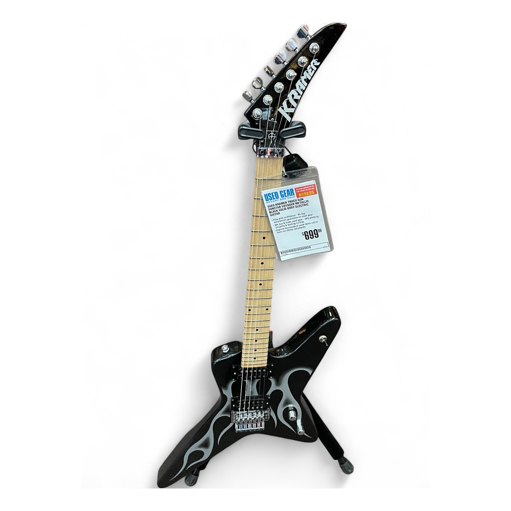 Used Kramer TRACII GUN GUNSTAR VOYAGER Metallic Black Solid Body