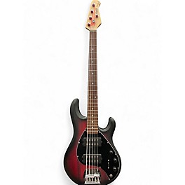 Used Sterling by Music Man Ray5 5 String Red to Black Fade Electric Bass Guitar