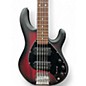 Used Sterling by Music Man Ray5 5 String Red to Black Fade Electric Bass Guitar