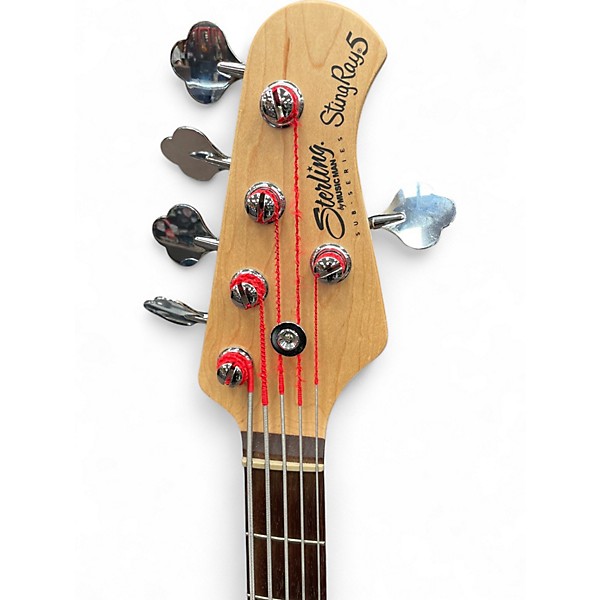 Used Sterling by Music Man Ray5 5 String Red to Black Fade Electric Bass Guitar