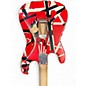Used EVH Striped Series Frankie Red with Black and White Stripes Solid Body Electric Guitar