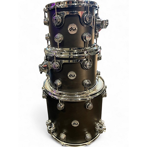 Used DW 4 Piece Collector's Maple Standard Matte Black Drum Kit