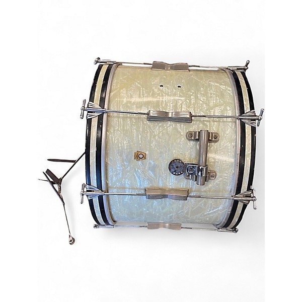 Vintage 1960s Ludwig 3 Piece Clubdate White Marine Pearl Drum Kit