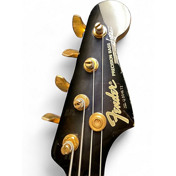 Vintage 1994 Fender P Bass Lyte Trans Black Electric Bass Guitar