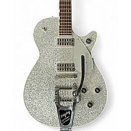 Used 2019 Gretsch Guitars G6192T-PE Player's Edition Duo Jet Silver Sparkle Hollow Body Electric Guitar