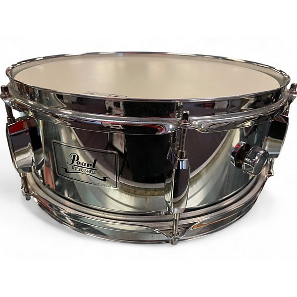 Used Pearl 5X14 Steel Shell Snare Chrome Drum