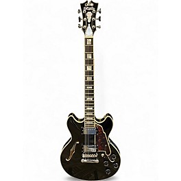 Used D'Angelico Premier Mini DC BLACK FLAKE Hollow Body Electric Guitar
