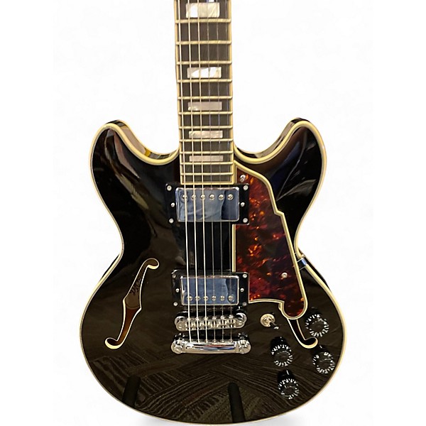 Used D'Angelico Premier Mini DC BLACK FLAKE Hollow Body Electric Guitar