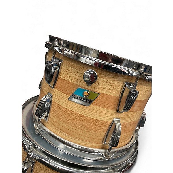 Used Ludwig 4 Piece butcher block Natural Drum Kit