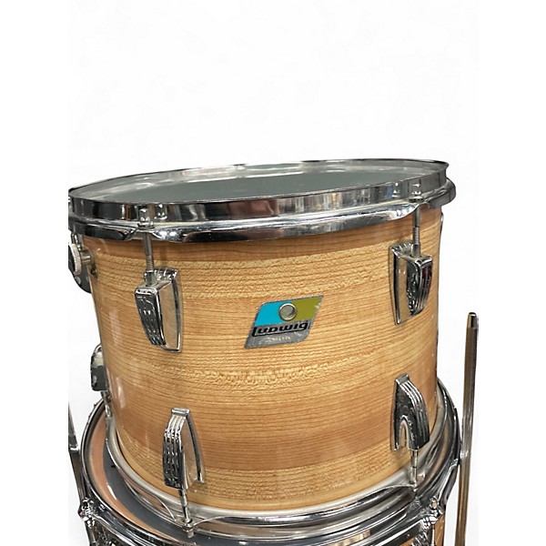 Used Ludwig 4 Piece butcher block Natural Drum Kit