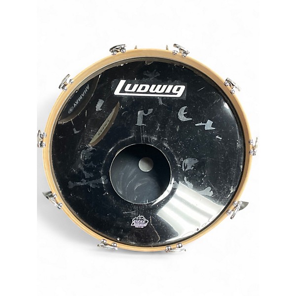 Used Ludwig 4 Piece butcher block Natural Drum Kit