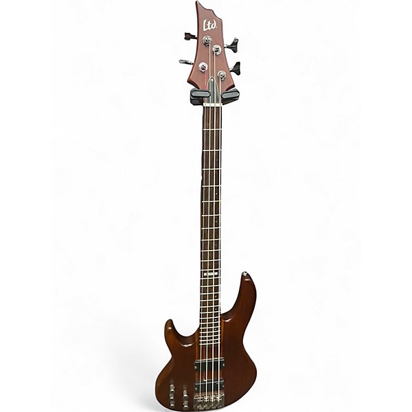 Used ESP LTD D-4 Lefty Walnut Electric Bass Guitar