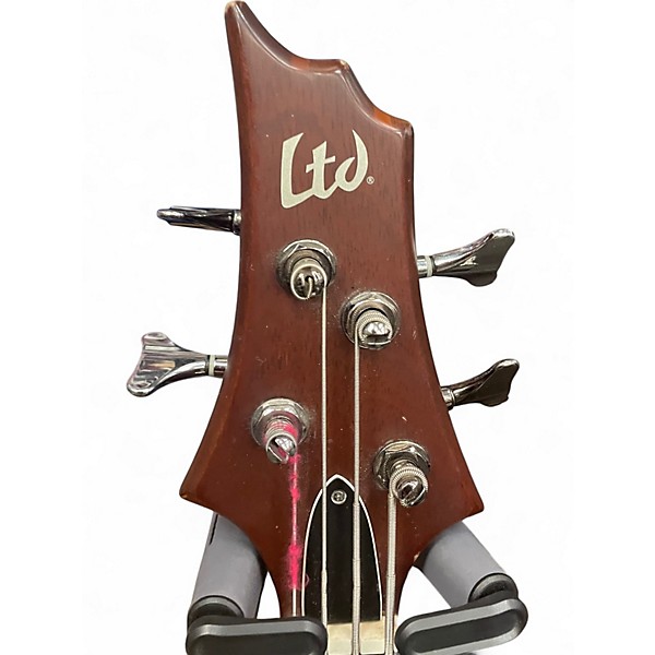 Used ESP LTD D-4 Lefty Walnut Electric Bass Guitar
