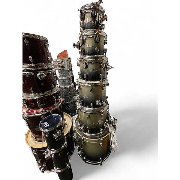 Used PDP by DW 6 Piece X7 Black to Silver Drum Kit