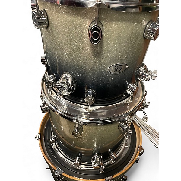 Used PDP by DW 6 Piece X7 Black to Silver Drum Kit