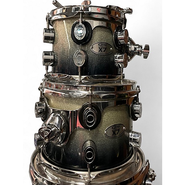 Used PDP by DW 6 Piece X7 Black to Silver Drum Kit