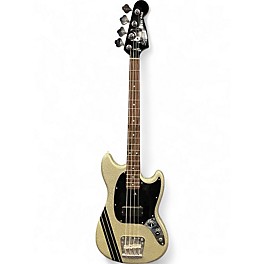 Used Squier Mikey Way Signature Mustang silver flake Electric Bass Guitar