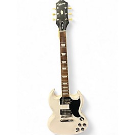 Used 2022 Epiphone Les Paul Custom SG Alpine White Solid Body Electric Guitar