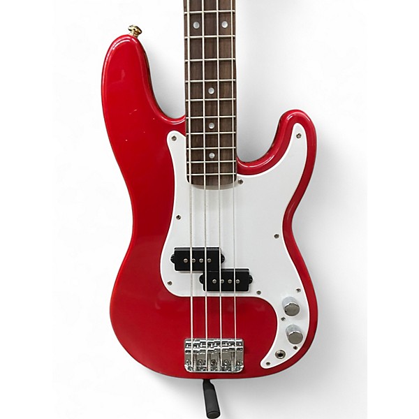 Used Squier Mini Precision Red Electric Bass Guitar