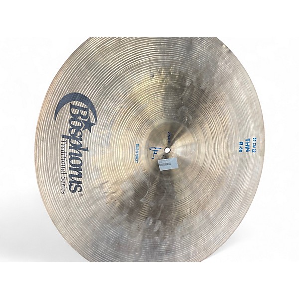 Used Bosphorus Cymbals 22in Traditional Thin Ride Cymbal