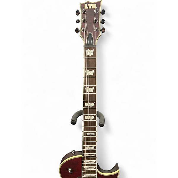 Used ESP LTD EC401QM Crimson Red Trans Solid Body Electric Guitar