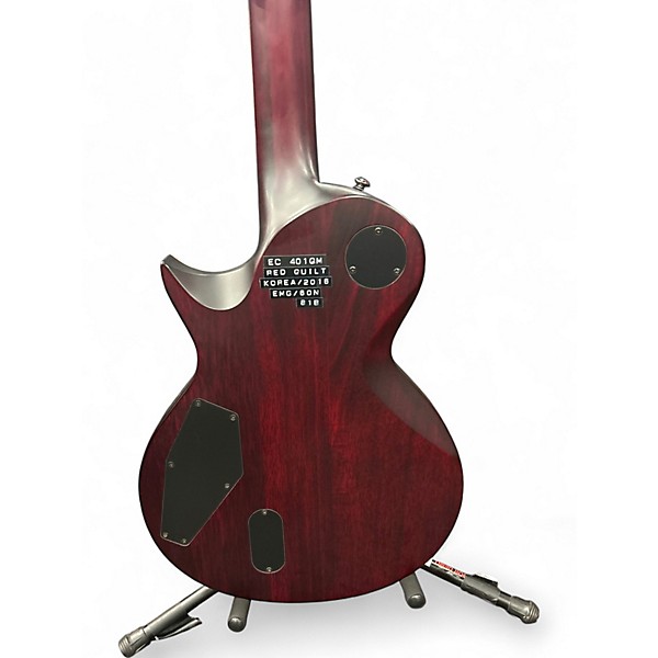 Used ESP LTD EC401QM Crimson Red Trans Solid Body Electric Guitar