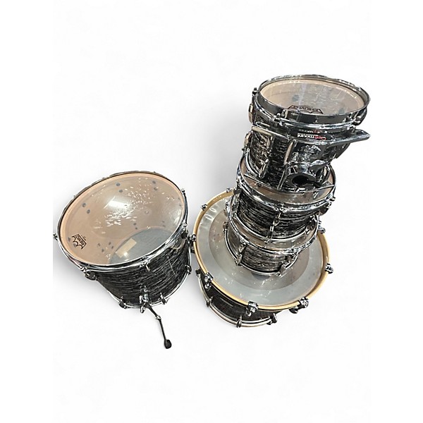Used Pearl 5 Piece Masters Music City Custom Black Sparkle Oyster Drum Kit