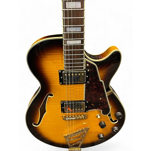Used 2015 D'Angelico EXCEL SERIES SS SOHO 2 Tone Sunburst Hollow Body Electric Guitar