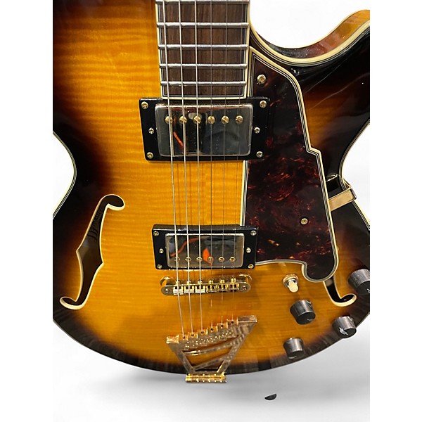 Used 2015 D'Angelico EXCEL SERIES SS SOHO 2 Tone Sunburst Hollow Body Electric Guitar