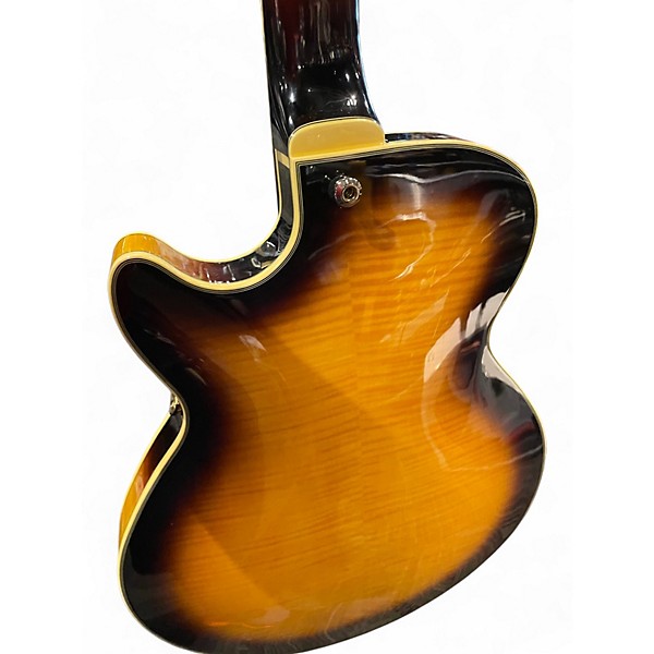 Used 2015 D'Angelico EXCEL SERIES SS SOHO 2 Tone Sunburst Hollow Body Electric Guitar