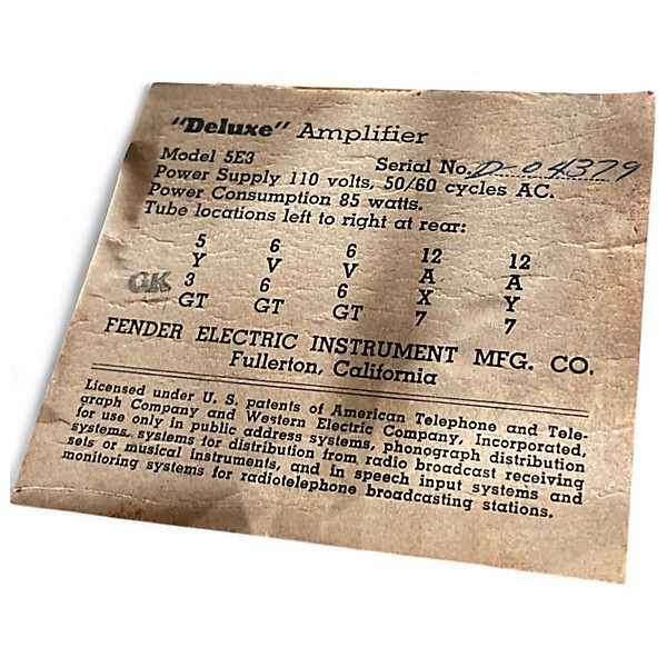 Vintage 1957 Fender Deluxe Tweed Tube Guitar Combo Amp