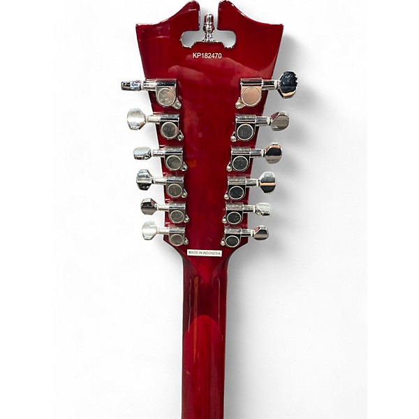 Used D'Angelico Premier Series DC 12 String Red Hollow Body Electric Guitar