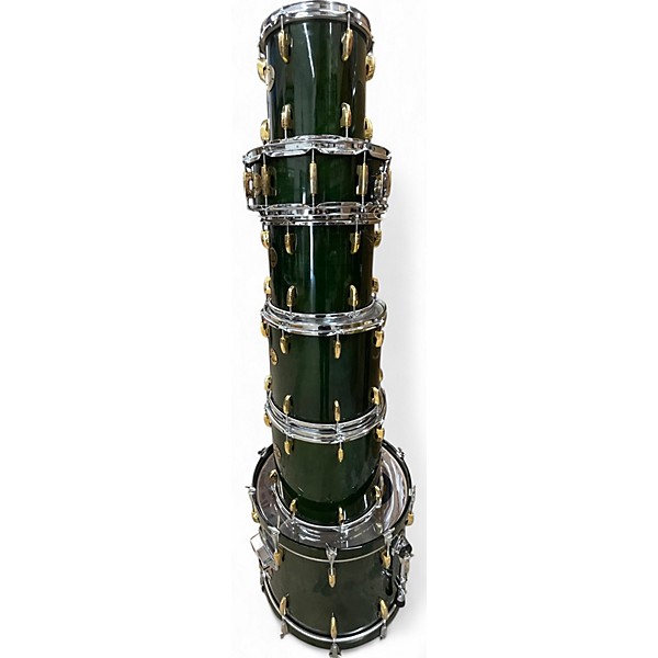 Vintage 1980s Pearl 6 Piece 50TH ANNIVERSARY Emerald Green Drum Kit