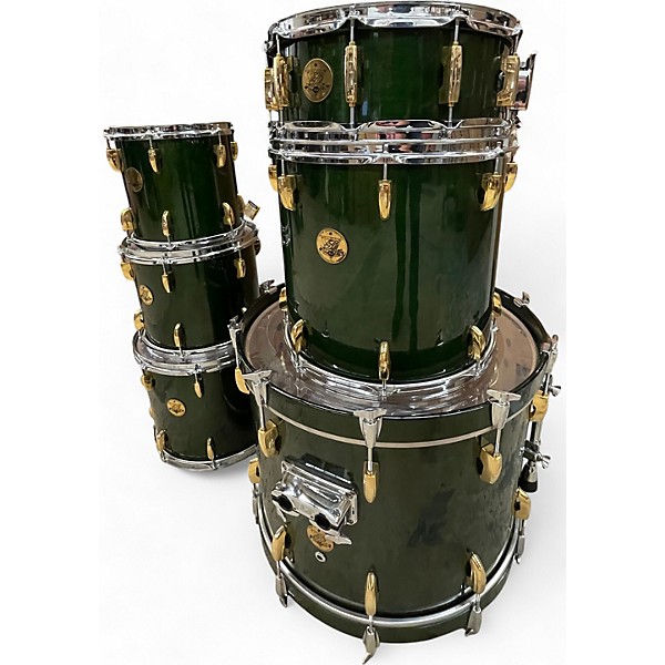 Vintage 1980s Pearl 6 Piece 50TH ANNIVERSARY Emerald Green Drum Kit