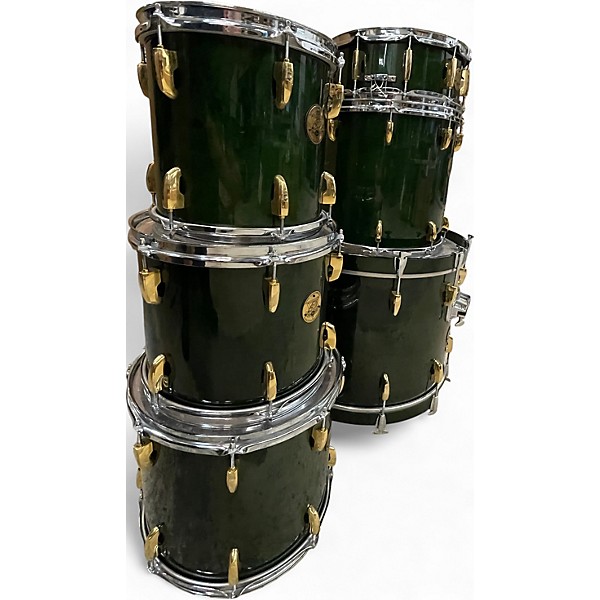 Vintage 1980s Pearl 6 Piece 50TH ANNIVERSARY Emerald Green Drum Kit