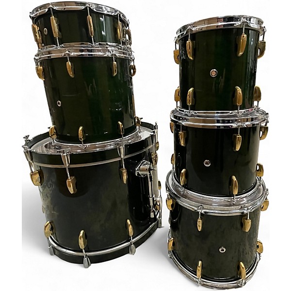 Vintage 1980s Pearl 6 Piece 50TH ANNIVERSARY Emerald Green Drum Kit