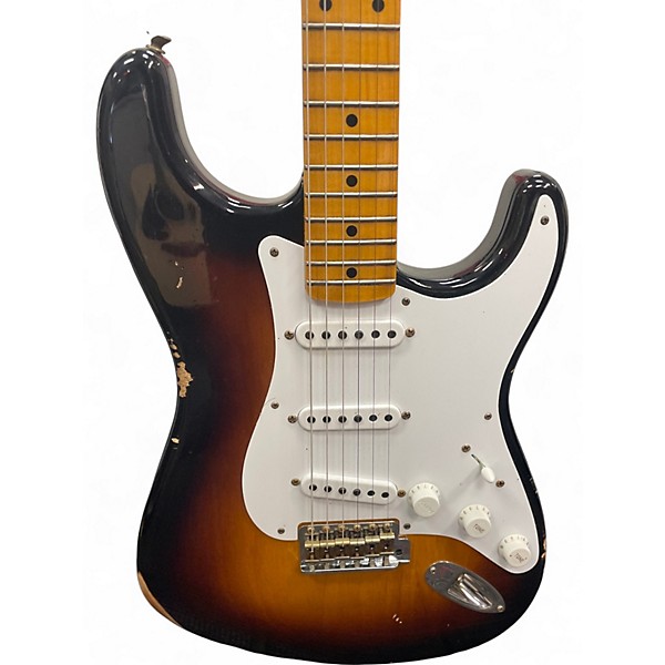 Used 2024 Fender CUSTOM SHOP 70TH ANNIVERSARY GC EXLUSIVE 54 STRAT RELIC 2 Tone Sunburst Solid Body Electric Guitar