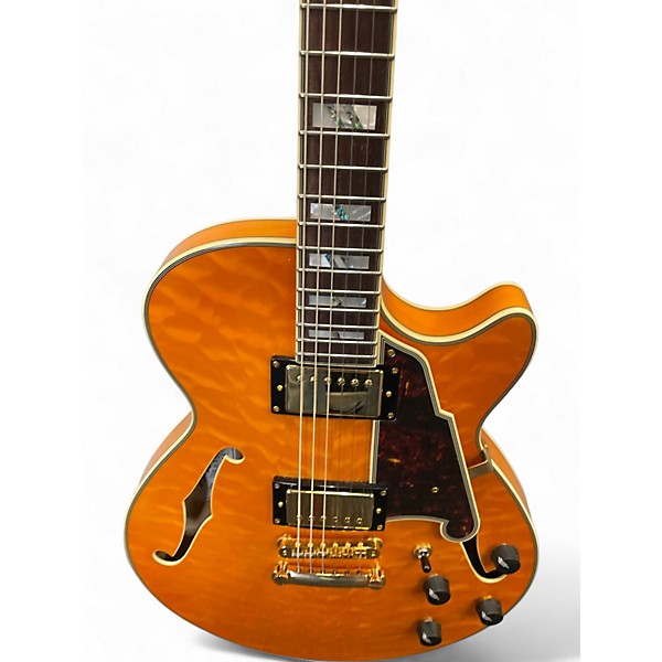 Used D'Angelico EXCEL SS XT VINTAGE NATURAL QUILT Hollow Body Electric Guitar