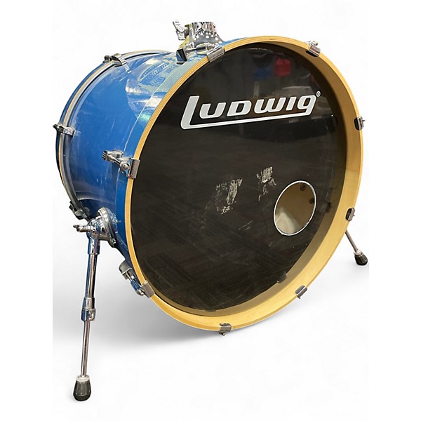 Used Ludwig 5 Piece Element Evolution Blue Sparkle Drum Kit