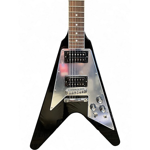 Used Gibson FLYING V MIRROR Black Solid Body Electric Guitar