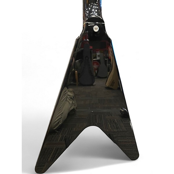 Used Gibson FLYING V MIRROR Black Solid Body Electric Guitar