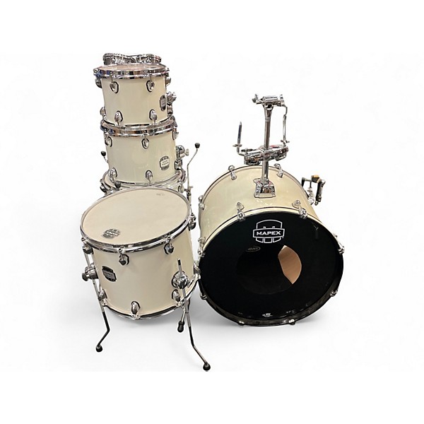Used Mapex 6 Piece Mydentity Polar White Drum Kit