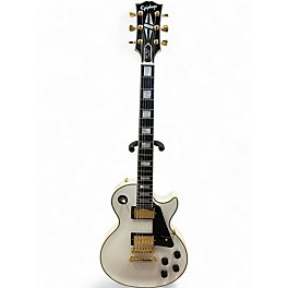 Used Epiphone "Inspired by Gibson Custom" Les Paul Custom White Solid Body Electric Guitar