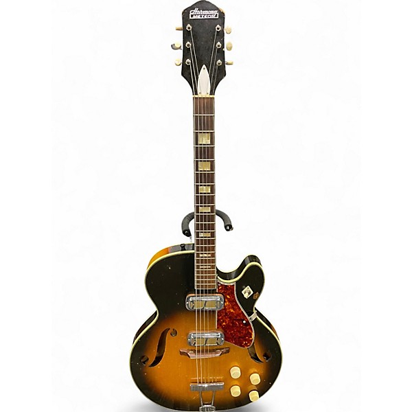Vintage 1960s Harmony Meteor Vintage Sunburst Hollow Body Electric Guitar