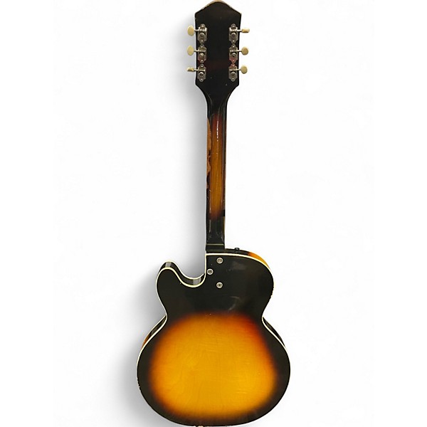 Vintage 1960s Harmony Meteor Vintage Sunburst Hollow Body Electric Guitar