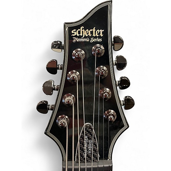 Used Schecter Guitar Research HELLRAISER HYBRID C-8 Trans Black Solid Body Electric Guitar