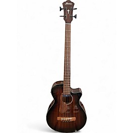 Used Ibanez aegb24e-mhs Mahogany Sunburst Acoustic Bass Guitar